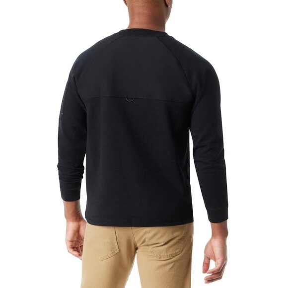 Bass Outdoor Men's Relaxed Fit Performance Thermal Long Sleeve Henley M Black - Picture 4 of 5